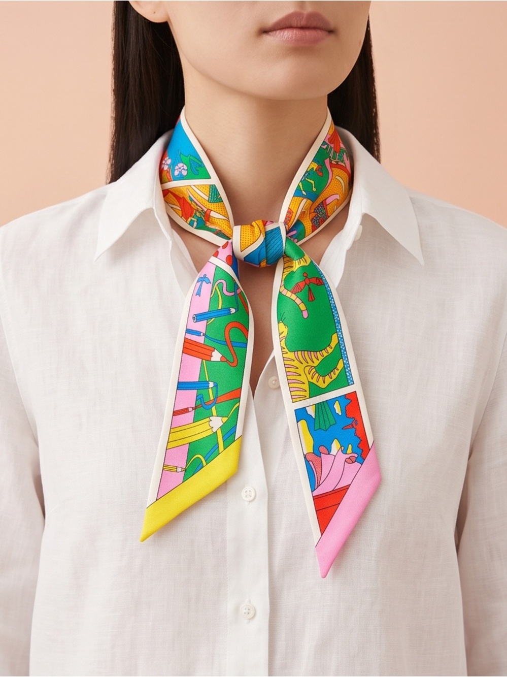 Hermes Factory Suite Colourful Twilly